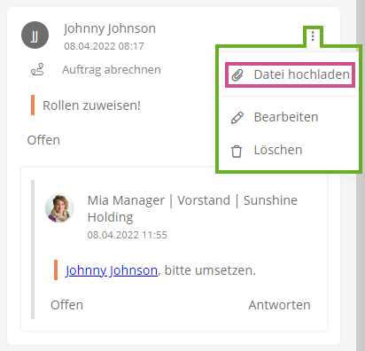 Datei an Kommentar anhängen